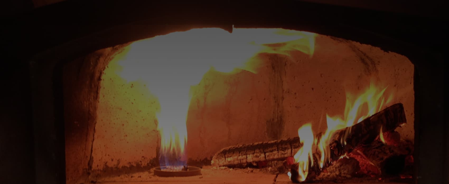 Flame inside Belforno pizza oven